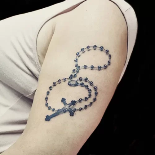 3d realistic rosary cross tattoo detattooshop.nl